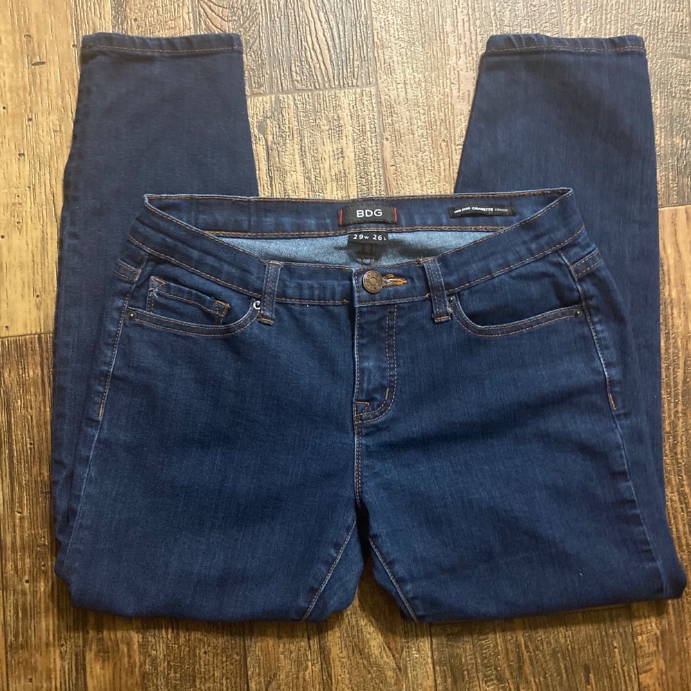 BDG Midrise Cigarette Jeans Dark Wash Stretch